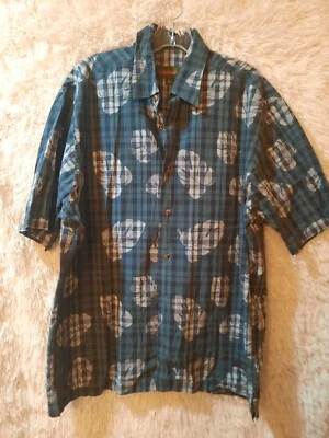 Camisa TIMBERLAND Para Hombre Mediana Grande Aloha Hawaiana Botón Awn Manga Corta Foto 1 de 4