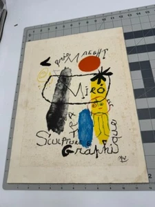 JOAN MIRO ART GRAPHIQUE MAEGHT GALLERY LITHOGRAPH POSTER 16 x 12 Print FAIR!!! - Picture 1 of 5