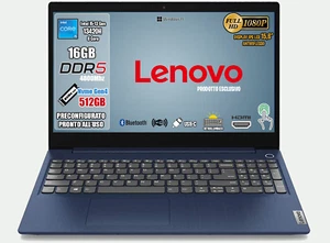 Notebook Lenovo, i5 13420H, DDR5 16Gb, SSD 512GB, 15.6 Fhd, Tast.Retroill. Blue - Foto 1 di 6