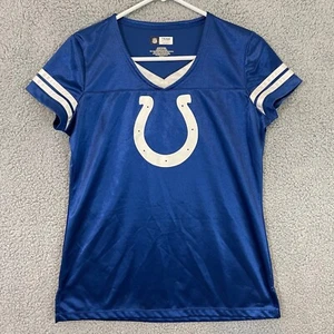 Indianapolis Colts Jersey Shirt Women’s Medium Blue NFL Short Sleeve V Neck Top - Picture 1 of 10