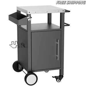 Portable Outdoor Grill Cart Table with Wheels Sturdy and Stable for Patio Party - Picture 1 of 5