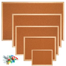 Cork Pin Message Notice Board Wooden Frame Office Memo School Pinboard Push Pin
