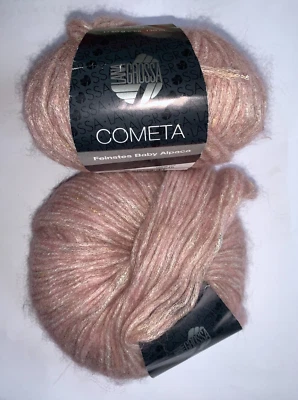 100 g COMETA mit Gold-/Silberglitzer Lana Grossa  -  Feinstes Baby Alpaka - Bild 1 von 4
