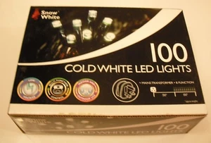 100 COLD WHITE LED MULTI FUNCTION CHRISTMAS LIGHTS - Picture 1 of 1