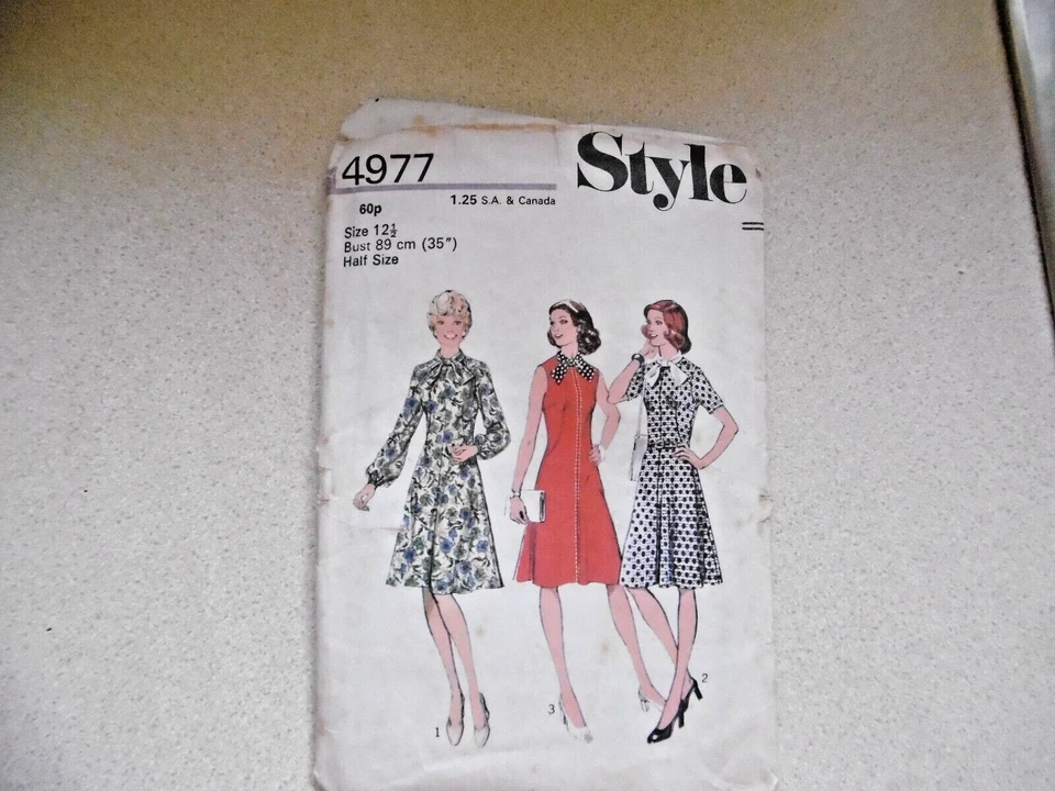 Missionary Auction Style 4977 Dress Pattern Cut Size 12 1/2 - Image 1 of 1