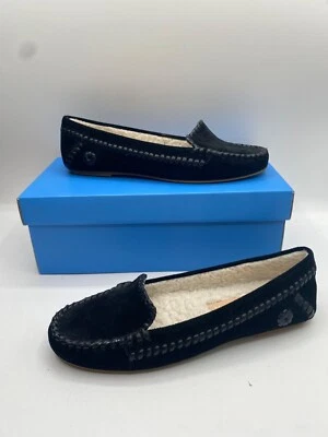 Jack Rogers женщин черный стильный круглый носок Millie мокасины шерпа туфли новый с ярлыками - Изображение 1 из 4