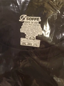 Unisex Soffe Polyester Black Crew Neck Long Sleeve Tshirt, Size 2XL - Picture 1 of 3
