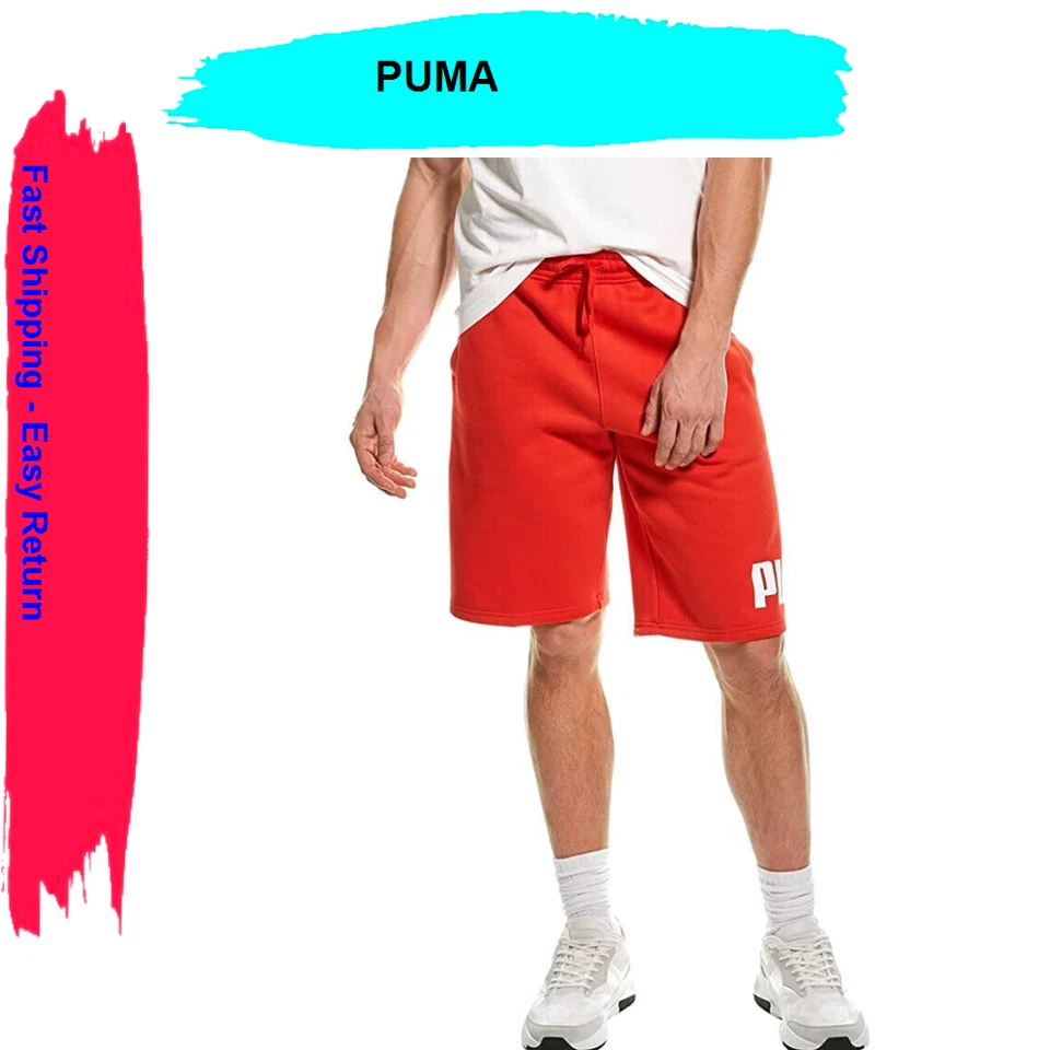 Puma Mens Big Fleece Logo Short Red S