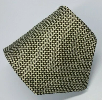 Robert Talbott Best of Class Silk Tie Gold Black Geometric Necktie 57 x 3.7/8 - Image 1 of 4