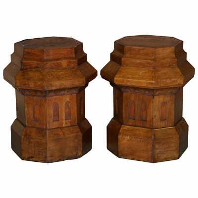 Antique Pair Of Restored Pugin Gothic Style Circa 1840 Plant / Display Stands • 2341.07£