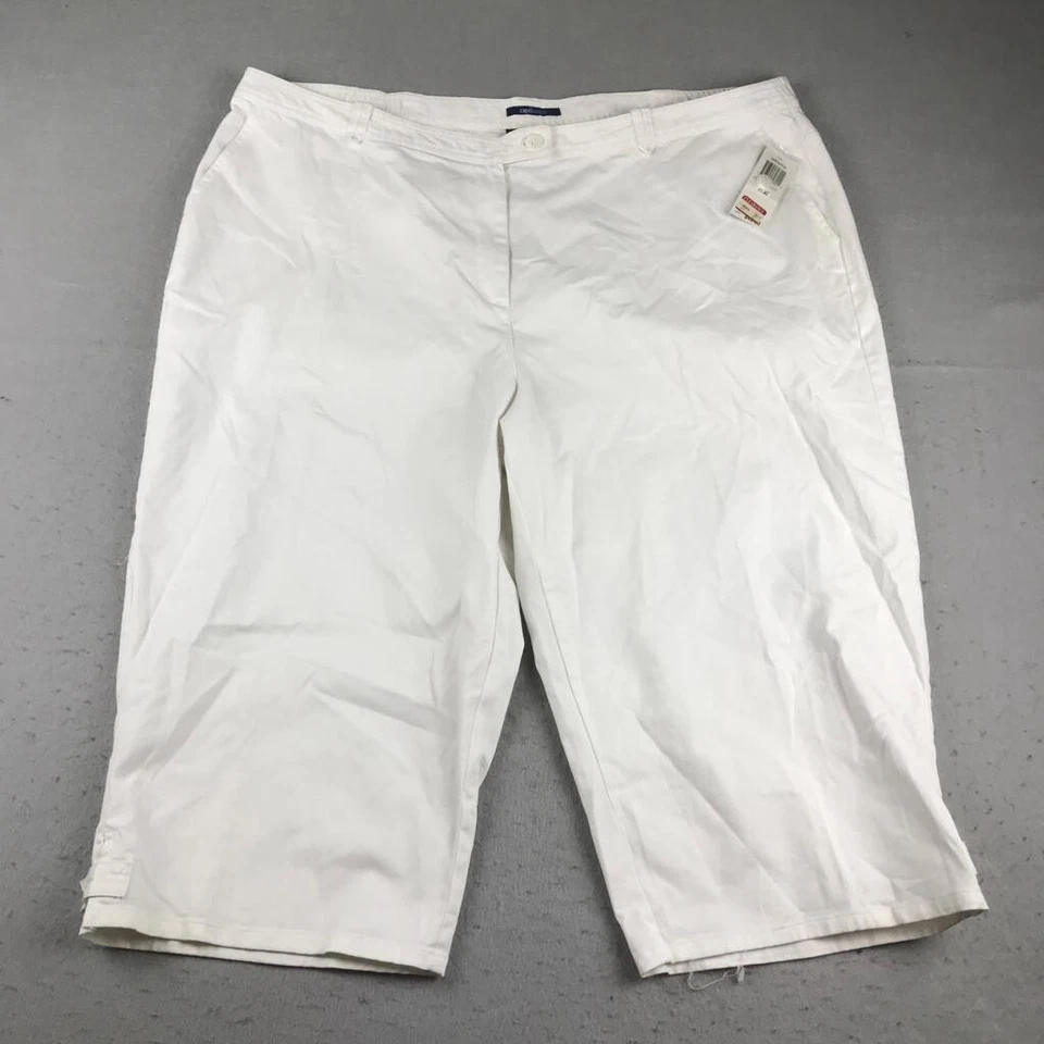 Pantalones Cortos Charter Club Mujer 24W Blanco Capri Largo Frente Plano Nuevos con Etiquetas * Foto 1 de 4