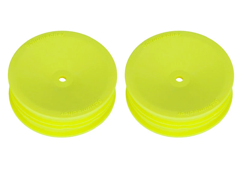 Schumacher 1:10 Felgen Gelb Front 2WD 12mm Slim Sechskant Neon Offroad (1) - Bild 1 von 4