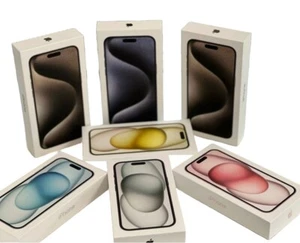 Original Apple iPhone 15 15 Plus Pro Max Retail Box with USB-C Charging Cable - Picture 1 of 16