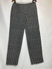 Vintage Talbots Black White Floral Embroidered Silk Side Zip Pants Size 10