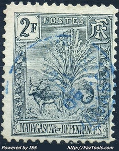 MADAGASCAR N° 76 AVEC OBLITERATION BLEUE A VOIR - Picture 1 of 2