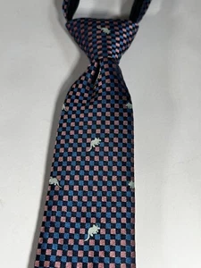 Cat And Jack Boys Necktie Tie Pink Blue Dinosaur Gingham Adjustable M/L Zip - Picture 1 of 16