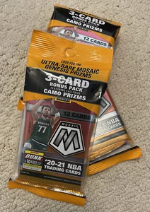 2020-21 Panini Mosaic NBA Basketball Cello Pack 15 Cards Brand New Sealed - Picture 1 of 1