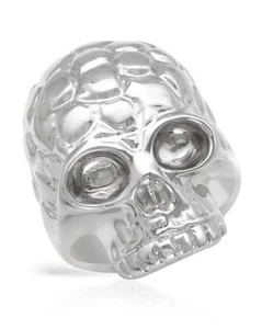 HELLMUTH CROCO STYLE 925 STERLING SILVER SKULL LADIES RING Sz US-10/T62/UK-T 1/2 - Picture 1 of 4