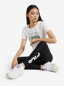 Fila Women's Black Long Workout Gym Leggings - Size UK 8-10 - BNWT - Picture 1 of 8