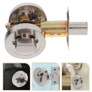 Circular Door Lock Bedroom Locks Travel Cylinder with Key Single Deadbolt - Picture 1 of 12