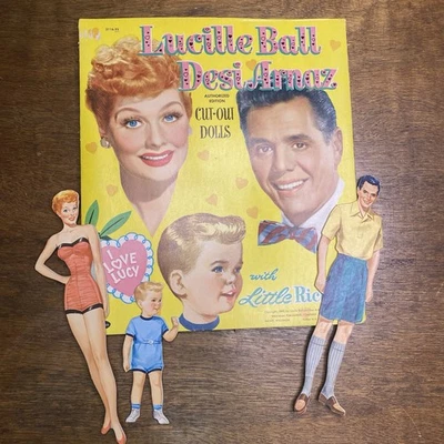 VINTAGE LUCILLE BALL & DESI ARNAZ Cut Out Dolls 1953 ORIGINAL WHITMAN - Image 1 of 4