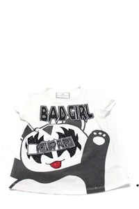 Philipp Plein Junior Girls Studded Panda Short Sleeve T-Shirt White Size 6-7 - Picture 1 of 5