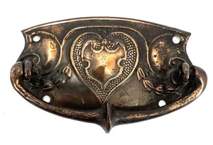 Antique 3.5 Inch Small - Copper Colored Art Nouveau Drawer Pull - Picture 1 of 4