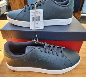 Zapatillas Tenis Reebok Court CLN Talla 9.5 Negro Bosque Oscuro Verde Acentos - Imagen 1 de 6
