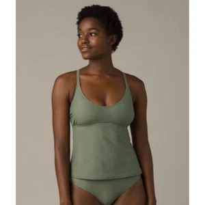 NWT Prana Marina Tankini Swim Top Army Green D Cup Large / 38D Swimsuit - Picture 1 of 8