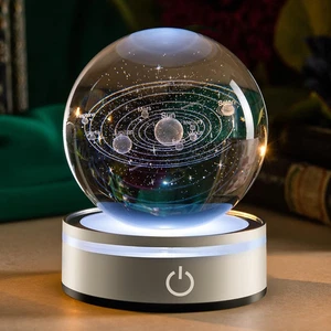 Modelo de bola de cristal del sistema solar 3D regalo espacio astronomía regalo planetas multicolor  - Imagen 1 de 12