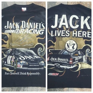 Jack Daniels Racing Adult Large Short Sleeve Black T-Shirt NASCAR Monte Carlo - Picture 1 of 8