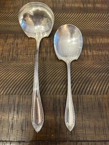 Oneida Community Plate SHERATON Silver-plate Gravy Ladle & Casserole Spoon 1910 - Picture 1 of 5