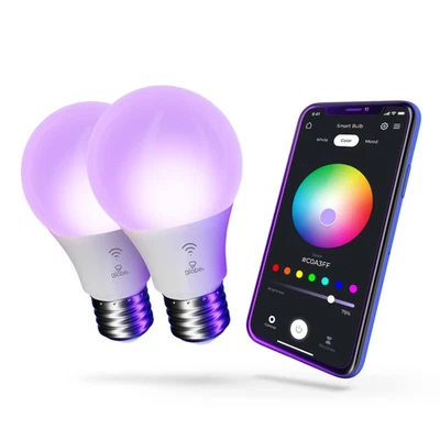GLOBE Electric 34207 Wi-Fi Smart 10 Watt LED Light Bulb 2Pack A19 Shape E26 Base - Image 1 of 4