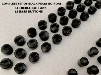 HOHNER FULL SET OF BUTTONS TREBLE AND BASS CORONA  ( BLACK PEARL) - Image 1 of 3