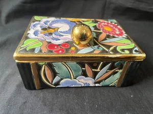 Art Deco Dose mit Deckel von Raymond Chevalier für Boch La Louviere Blumenmuster - Bild 1 von 10