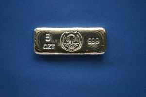 5 OZ SILVER SHINYBARS POURED VINTAGE BAR .999 FORTUNAM SUAM QUISQUE PARAT RARE - Picture 1 of 5