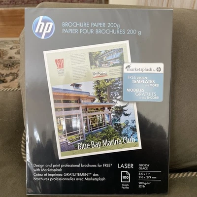HP Brochure Paper 200g/m2  Glossy Laser 8.5x11" *NEW*SEALED* - Image 1 of 3
