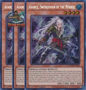 Yugioh! 3x Avance, Swordsman of the Nekroz BLMM-EN024 Secret Rare 1st Ed NM - Picture 1 of 1