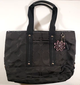 Coach Kyra Daisy Signature [M1176-F18844] Black Canvas Shoulder Bag Purse Tote - Picture 1 of 21