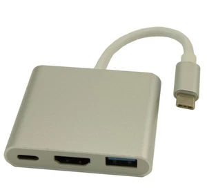 USB 3 Type C Male to HDMI 4K@30Hz with Charge Out-ports - Picture 1 of 2