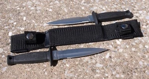 Double Edge Knife Spear Point Tactical Horizontal Carry Sheath Full Tang 7" - Picture 1 of 4