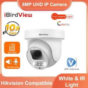 Hikvision kompatible 10x Zoom 2-Wege Audio 8MP POE ColorVu 4K Kamera Dual Lichter - Bild 1 von 16