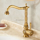 New Antique Fine Carving Bathroom Sink Faucet Household Rotation Basin Mixer Tap