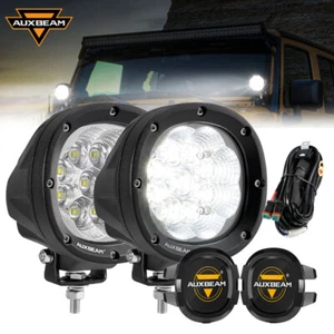 AUXBEAM 2 piezas 4" LED Barra de Luz de Trabajo Vainas Rayo de Inundación Offroad Lámpara Antiniebla + Cubierta Negra - Imagen 1 de 12
