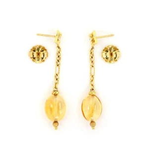 David Yurman Dangle Earrings Quatrefoil Diamond Citrine 18k Gold - Picture 1 of 4
