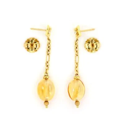 David Yurman Dangle Earrings Quatrefoil Diamond Citrine 18k Gold - Image 1 of 4