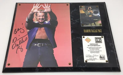WWE WWF WCW ECW Diamante Dallas Página DDP Autografiado Firmado Placa Foto Certificado de Autenticidad Salón de la fama Foto 1 de 4