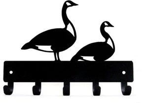 Canadian Geese 6 in. Small Wall Key Rack Holder Made in USA Storage with 5 hooks - Picture 1 of 5