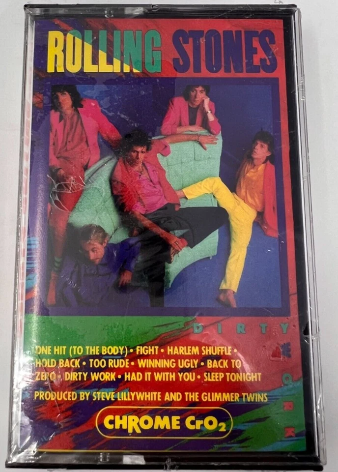 ROLLING STONES - Dirty Work - 1986 Rock Cassette Tape New Old Stock SEALED - Image 1 of 3