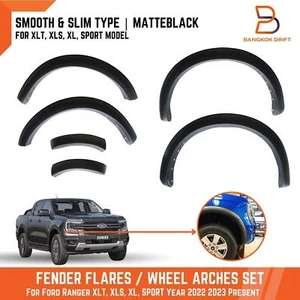 Slim Matteblack Fender Flares Arch FIT Ford Ranger P703 22-24 XLT XLS XL SPORT - Picture 1 of 10